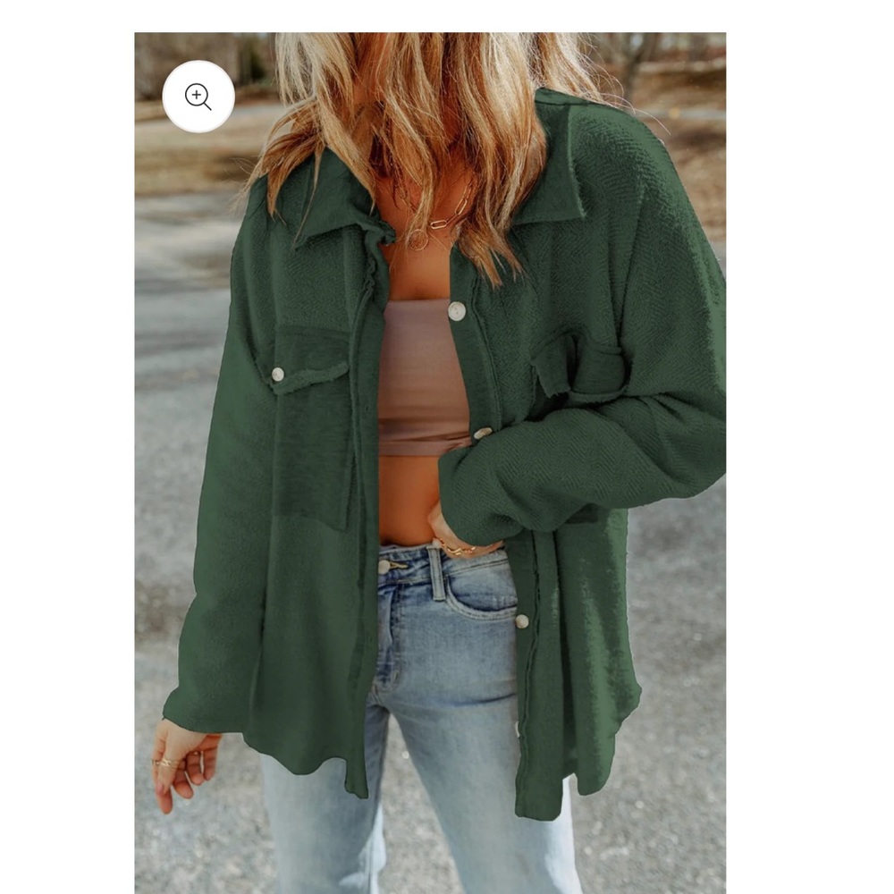 Hunter green shacket